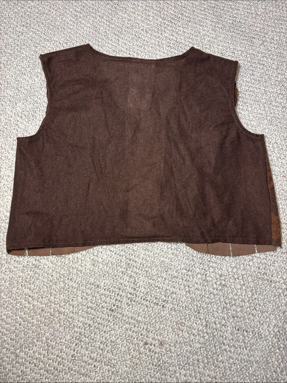 Kids Black & Tan Chaps and Brown Western Fringe Vest Costume Set